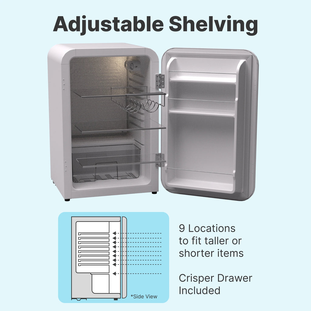 White Freestanding Mini Fridge 3.74Cu.ft. T84884