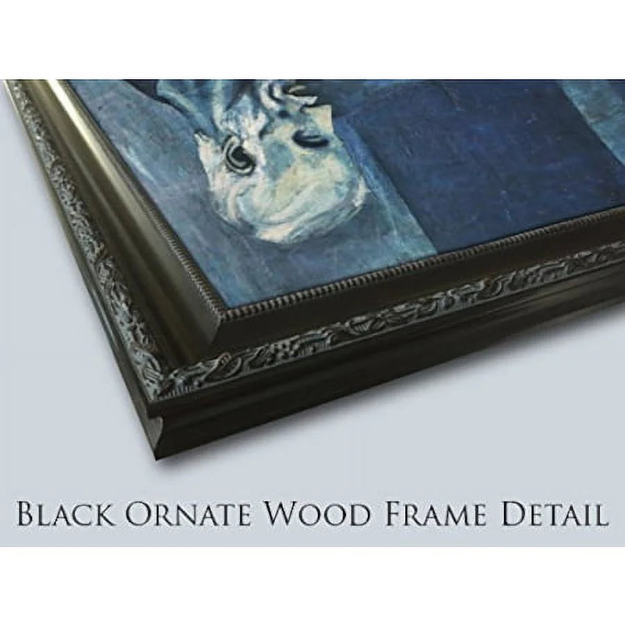 Black Ornate Wood Framed Art Print D70662