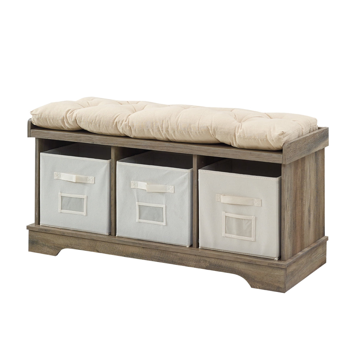 Grey Wash Tufted Storage Bench L8963