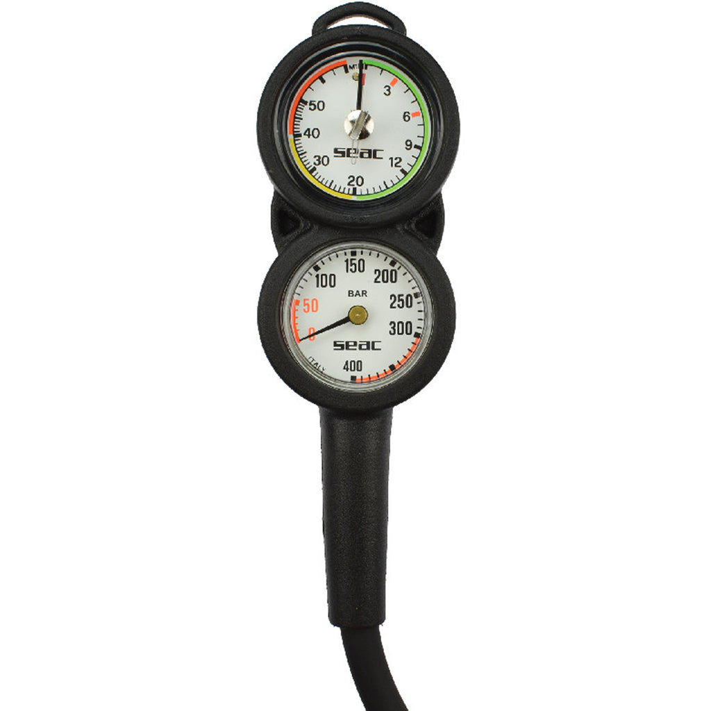 Black/Red Console Pressure Gauge & Depth Gauge X679