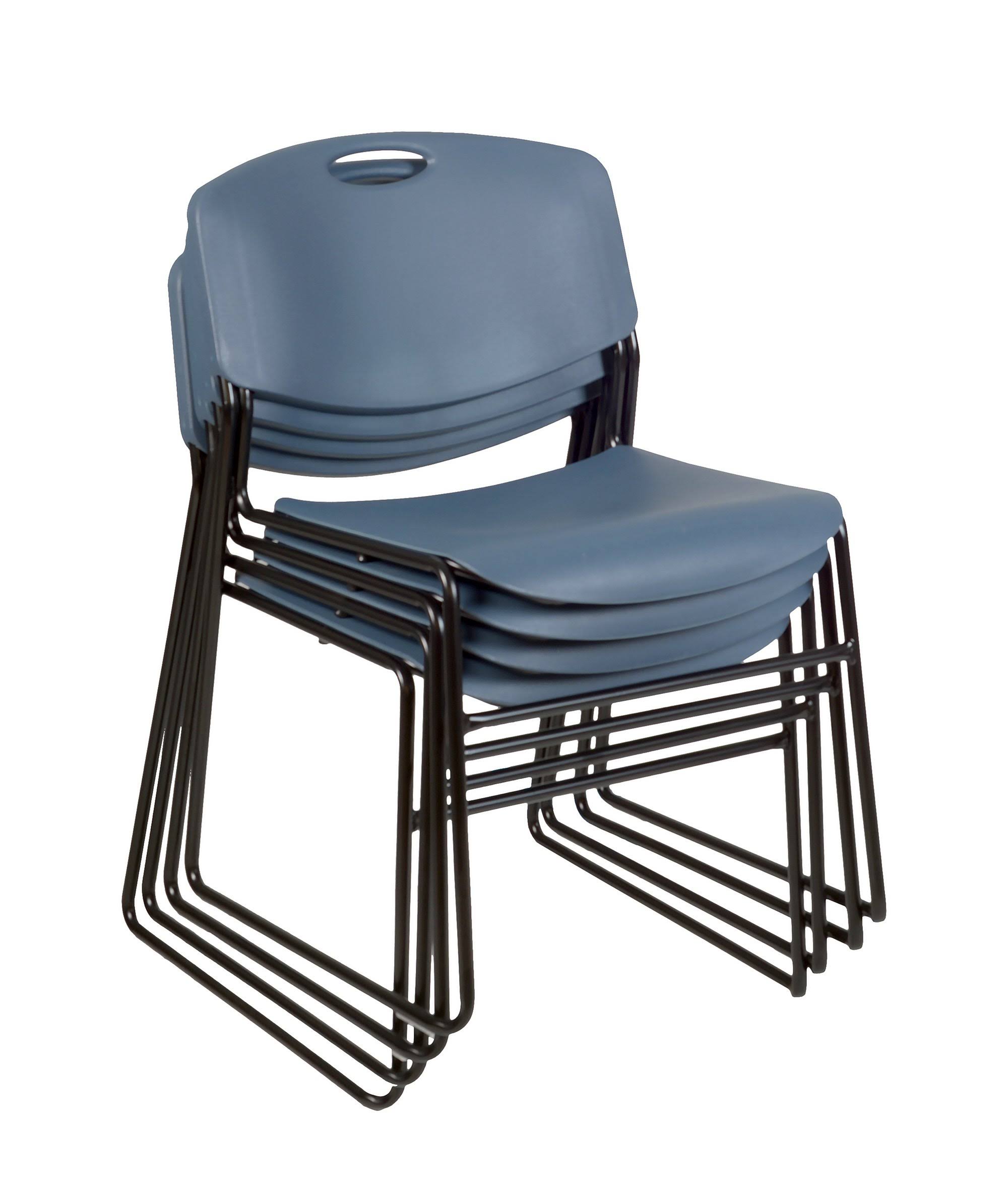 Mahogany Black Round Breakroom Table with 4 Stack Chairs V622