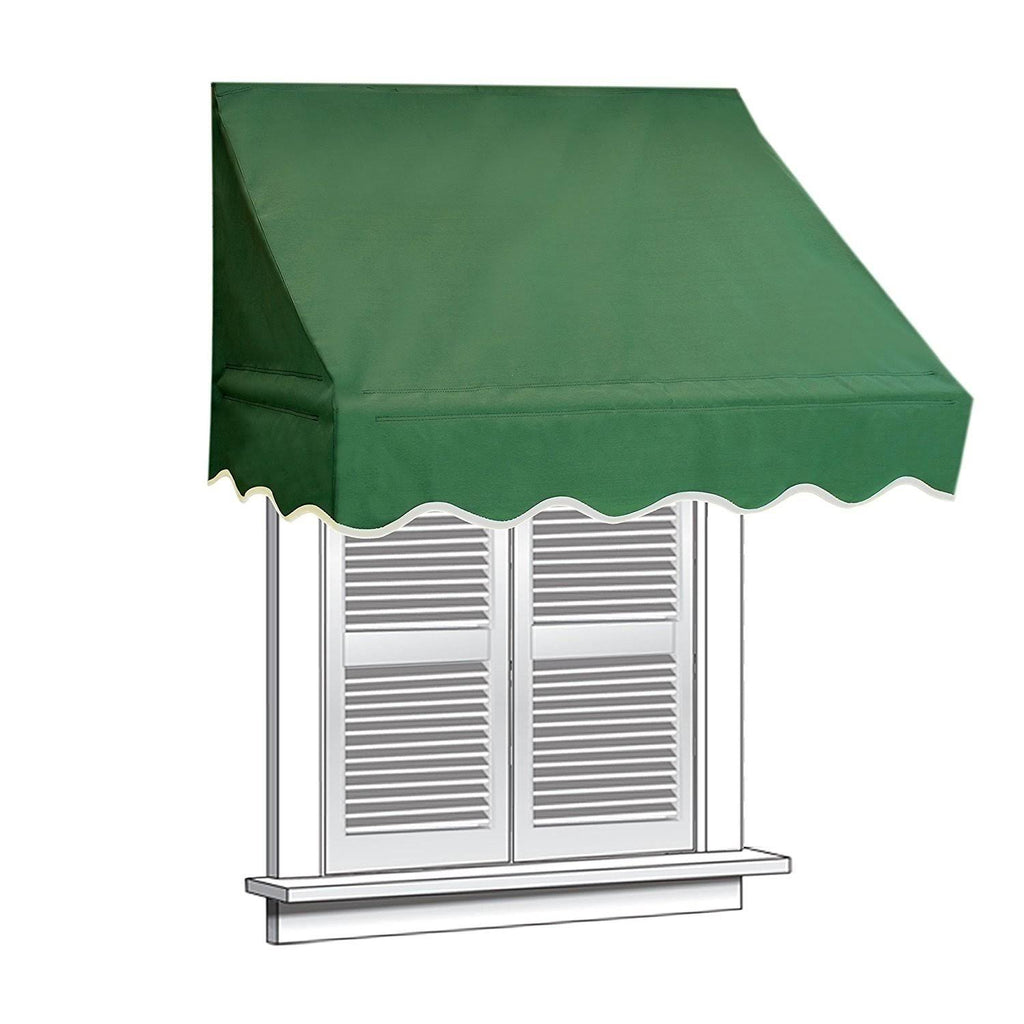 Green and White Stripes Window Awning Door Canopy J116533