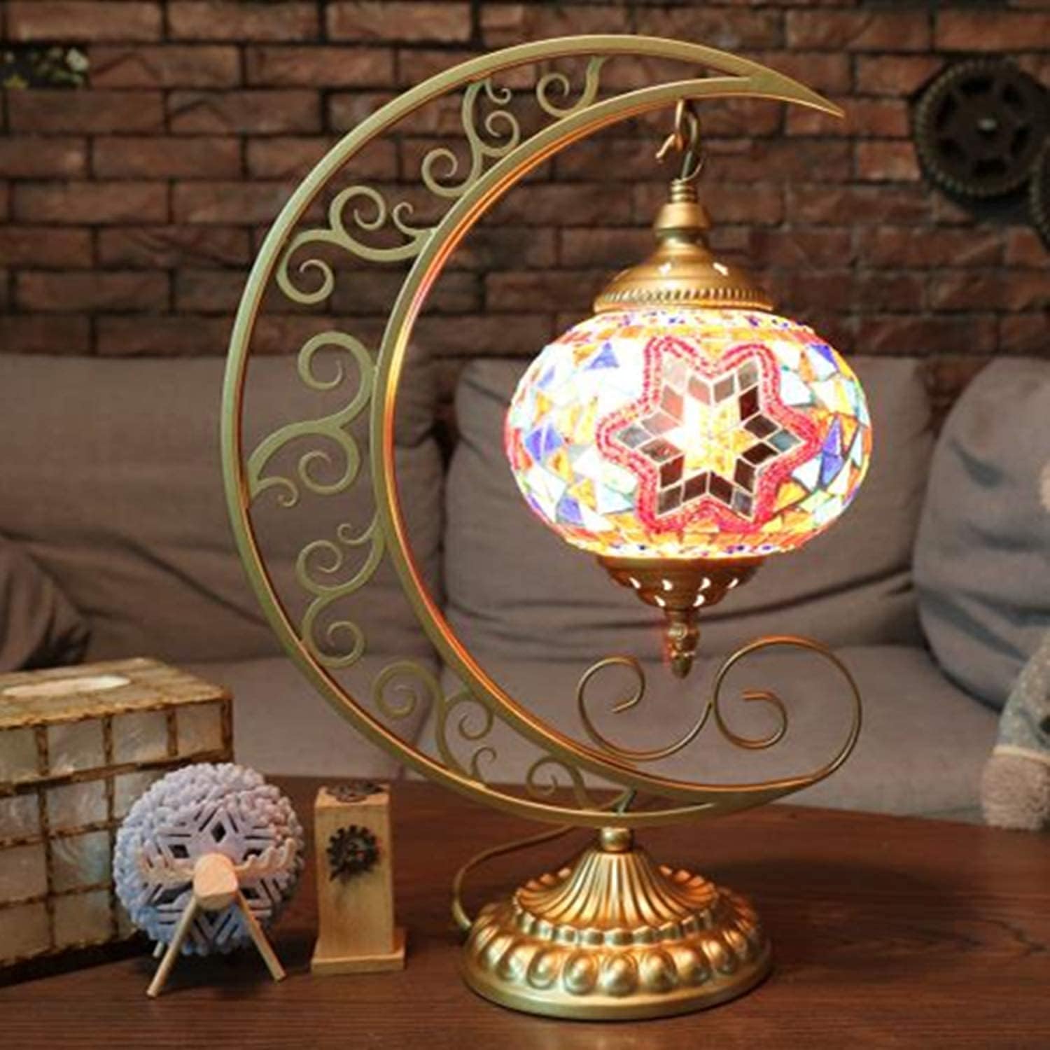 Red Mosaic Glass Table Lamp T6064