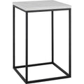 Faux White Marble Black Open Sided End Table L91267