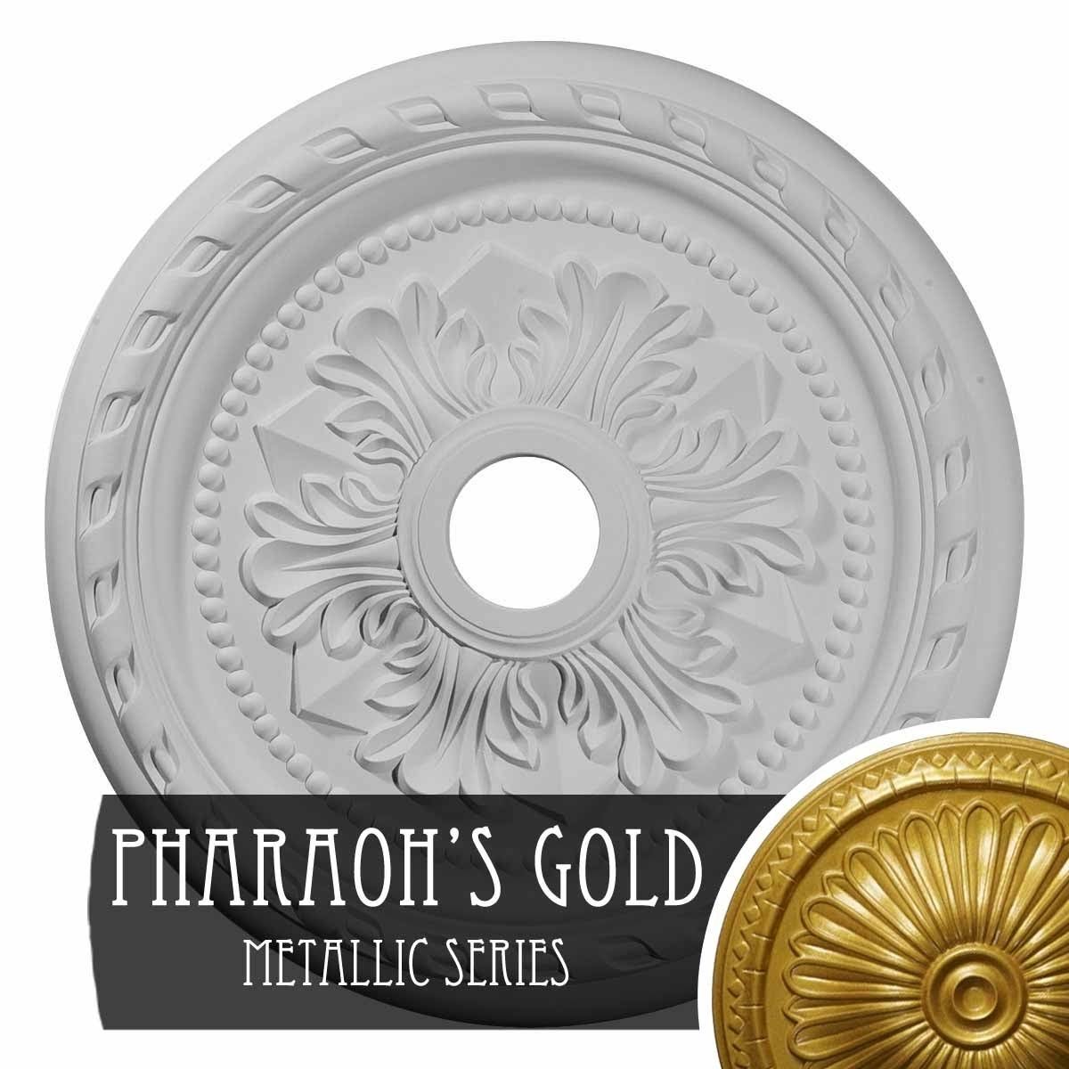 23 5/8x22OD x 3 5/8x22ID x 1 5/8x22P Ceiling Medallion Hand-Painted Pharaohs Gold X81003