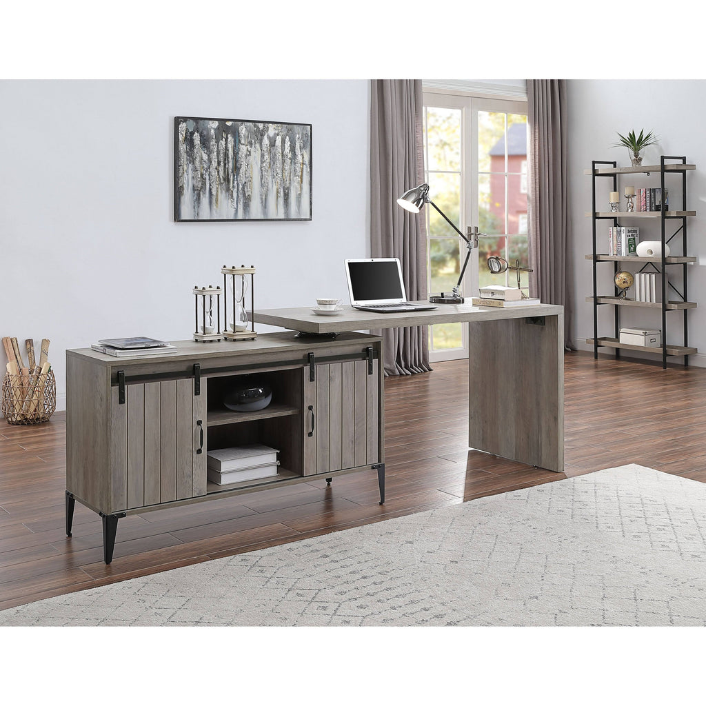 Gray Oak Writing Desk with USB Z192202