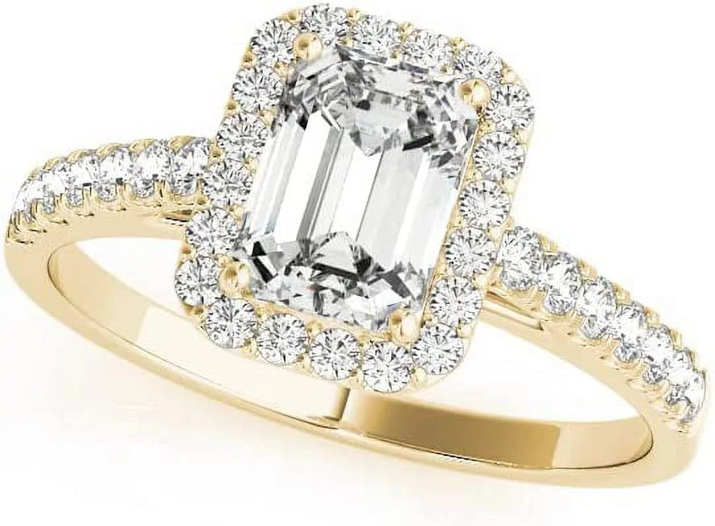 Emerald Cut Halo Diamond Engagement Ring M17687